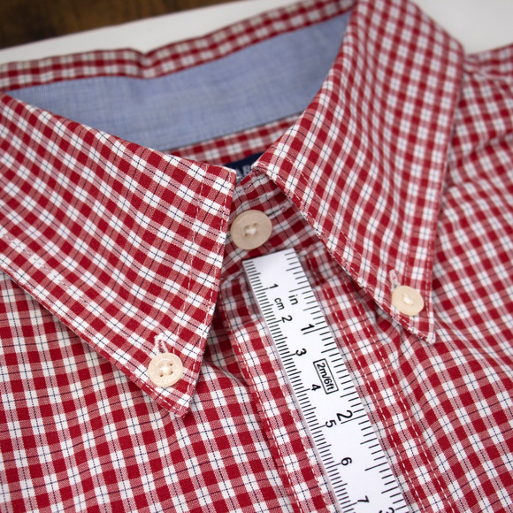 Chaps Easy Care Mens SIZE Large Shirt Red Short Sleeve Gingham Plaid - Picture 7 of 8